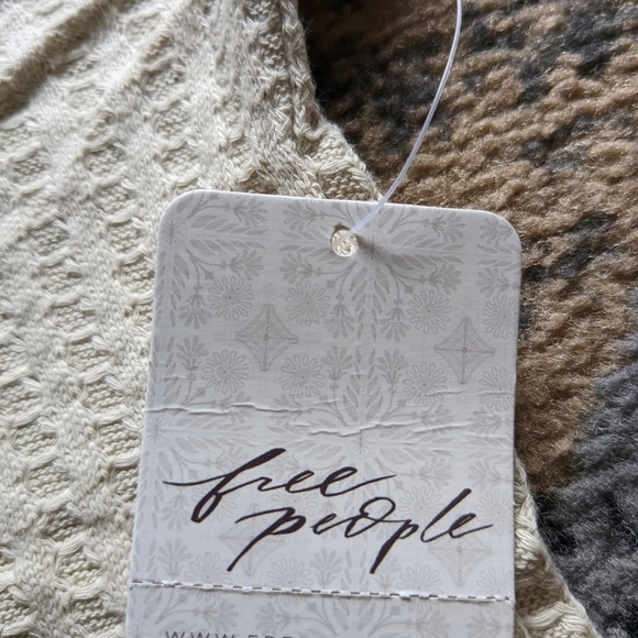 Free People Juicy Long Sleeve Women's Waffle Mock Longsleeve Size Xs Stone Cold - Picture 3 of 10